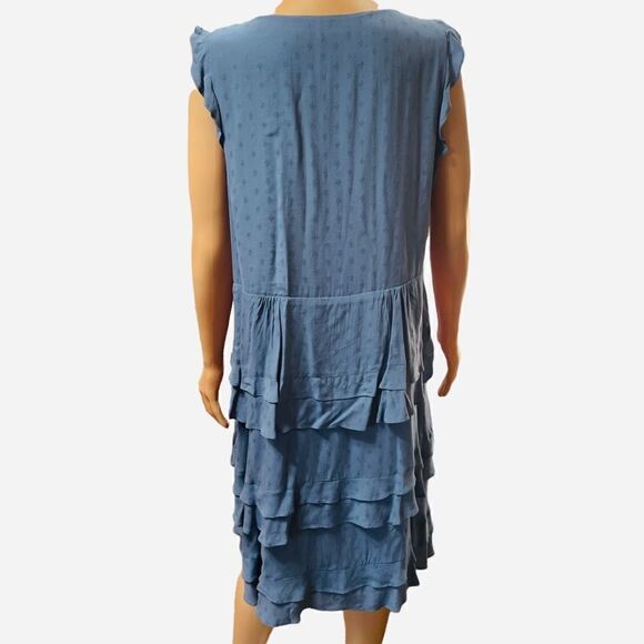 CeCe Ruffled Sleeveless Tiered Dress Size 14 - Picture 4 of 16